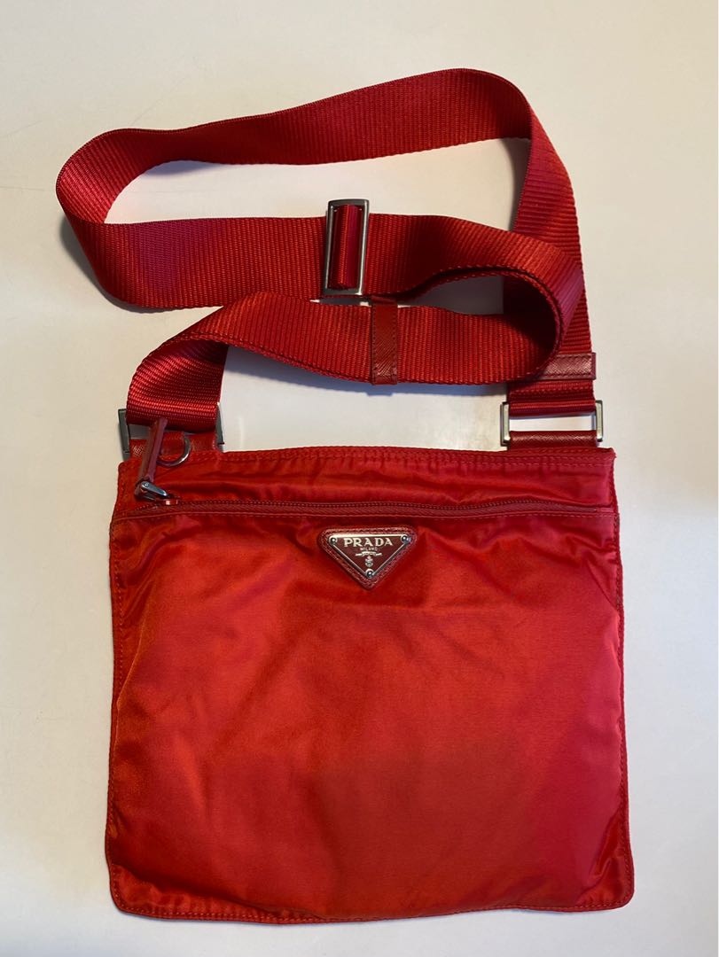 prada red sling bag
