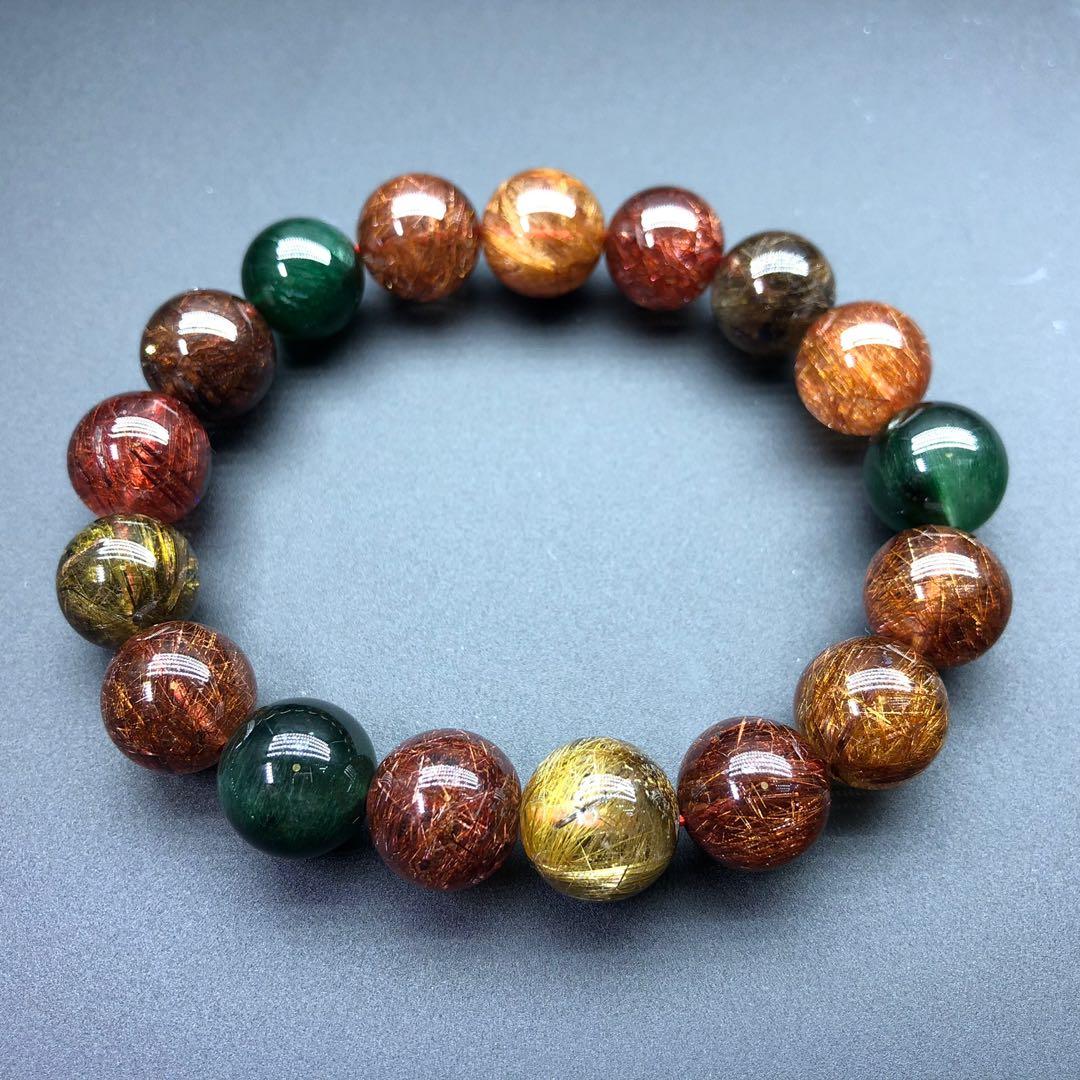 Premium Rainbow Rutilated Quartz 彩发晶12mm Come With Certificate Women S Fashion Jewelry Organisers Precious Stones On Carousell