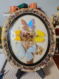 Real  butterfly framed wall art with real gemstone, framed butterfly, Gemstones, quartz,
amethys, 
citrin, hematite