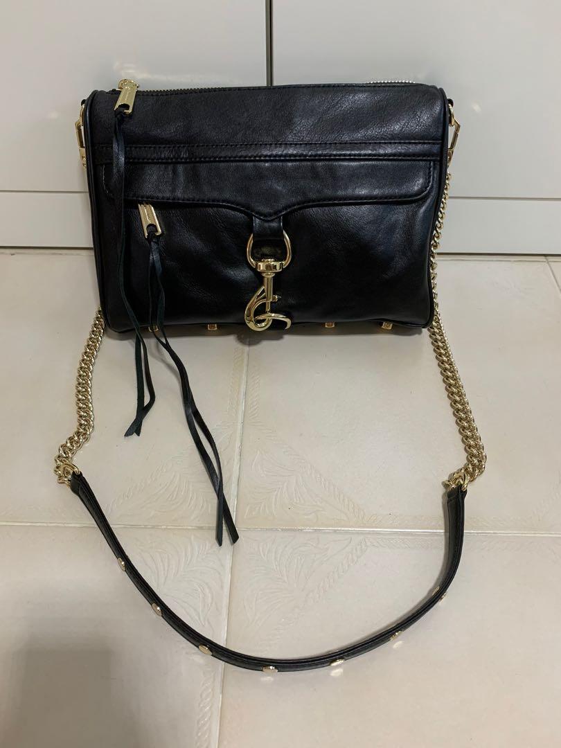 Rebecca Minkoff M.A.C Crossbody black with gold chain Women s