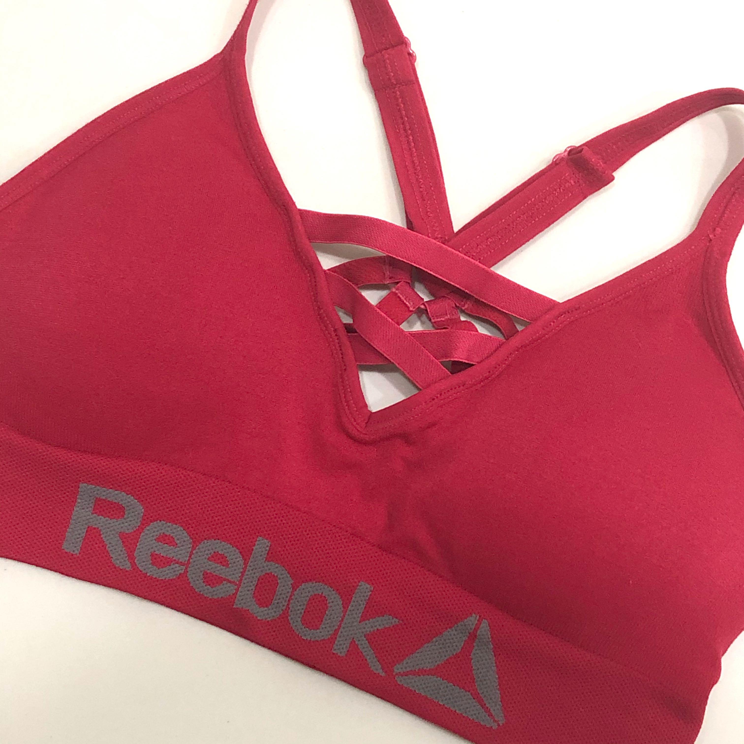 Reebok Red Strappy Sports Bra - XS Extra Small, Women's Fashion