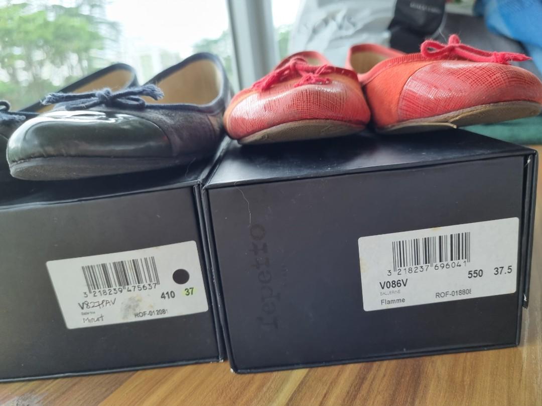 Repetto ballet flat shoes in navy and orange Women s Fashion