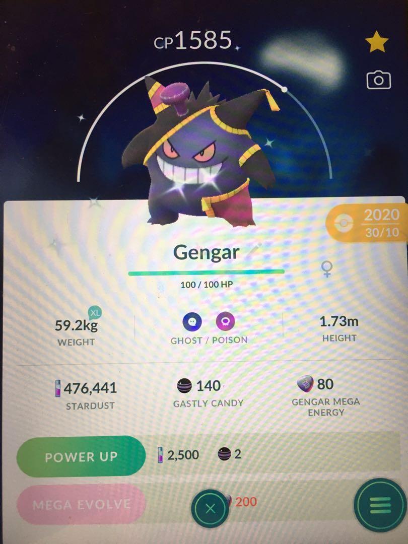 shiny halloween gengar pokemon go from 2020 and instant ￼￼ delivered