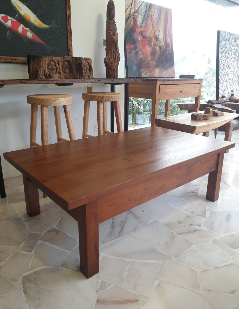 Teak Wood Coffee Table Home Furniture Furniture On Carousell