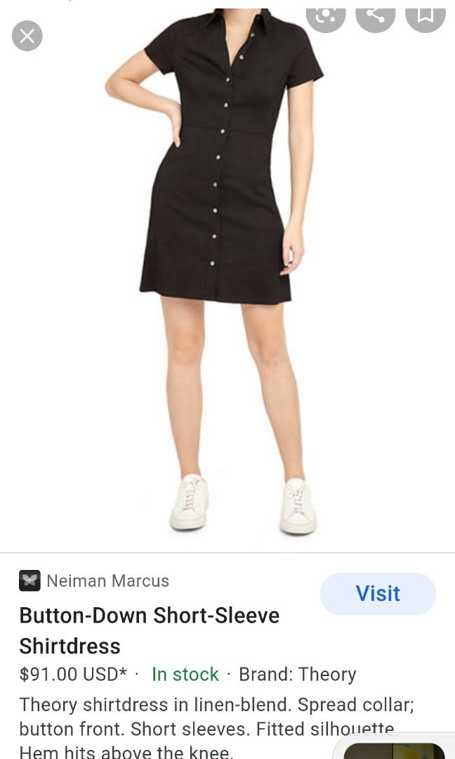 Theory button online down dress