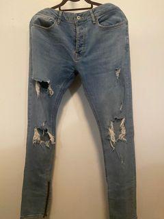 Topman Stretch Skinny Jeans Ripped