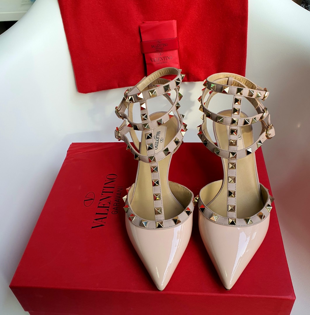 Valentino Rockstud Kitten Heels, Luxury, Shoes on Carousell