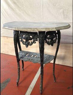 Vintage Console Table with Marble Top