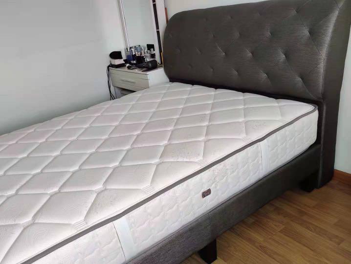 Vono Queen Sized Bed Frame with Mattrres, Furniture & Home Living