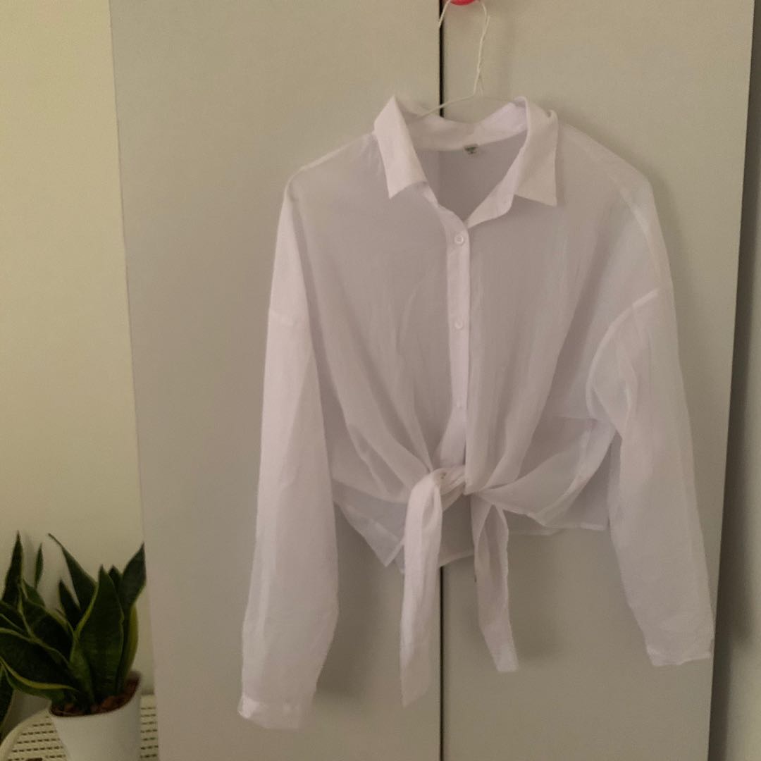 sheer button down