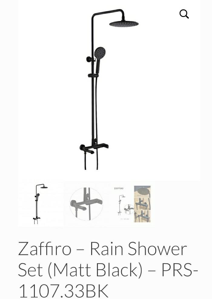 Zaffiro Rain Shower black, Furniture & Home Living, Bathroom & Kitchen Fixtures on Carousell