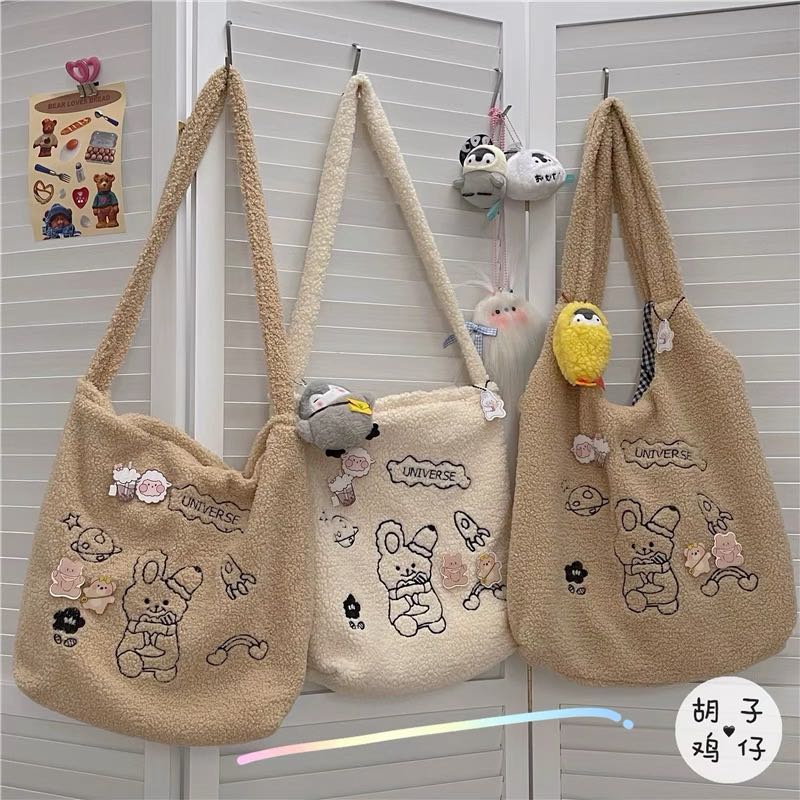 1555 tumblr basic ulzzang teddy bear plush tote hand bag rabbit