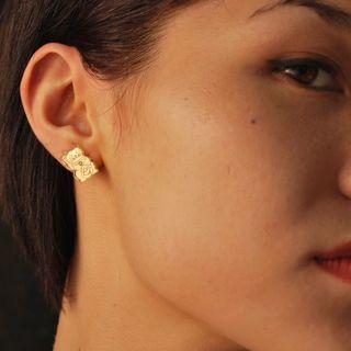 🆕 Vinca USA Maneki Neko 招财猫 Fortune Cat Earrings Studs in Gold