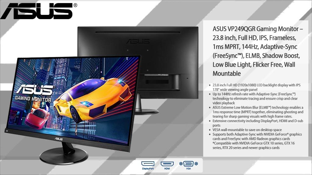 Asus Vp249qgr 24 Ips 144hz Gaming Monitor Computers Tech Parts Accessories Monitor Screens On Carousell
