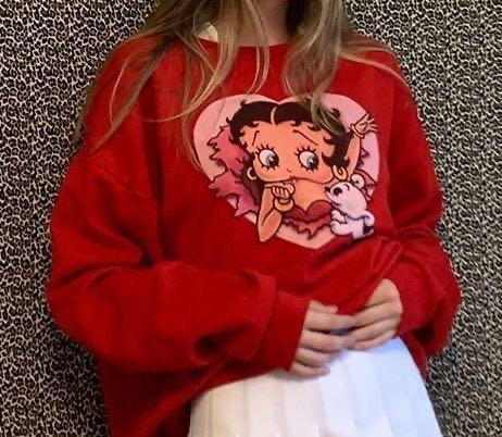 Red betty boop crewneck