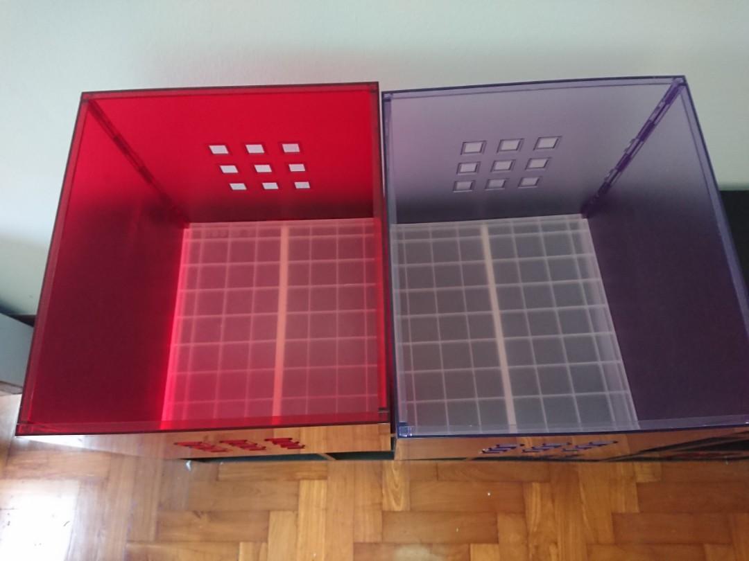 Black Bookshelf w storage boxes IKEA KALLAX, Furniture & Home Living