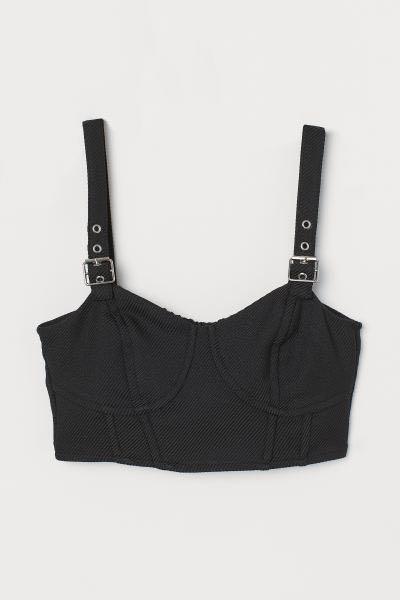 black crop bralette