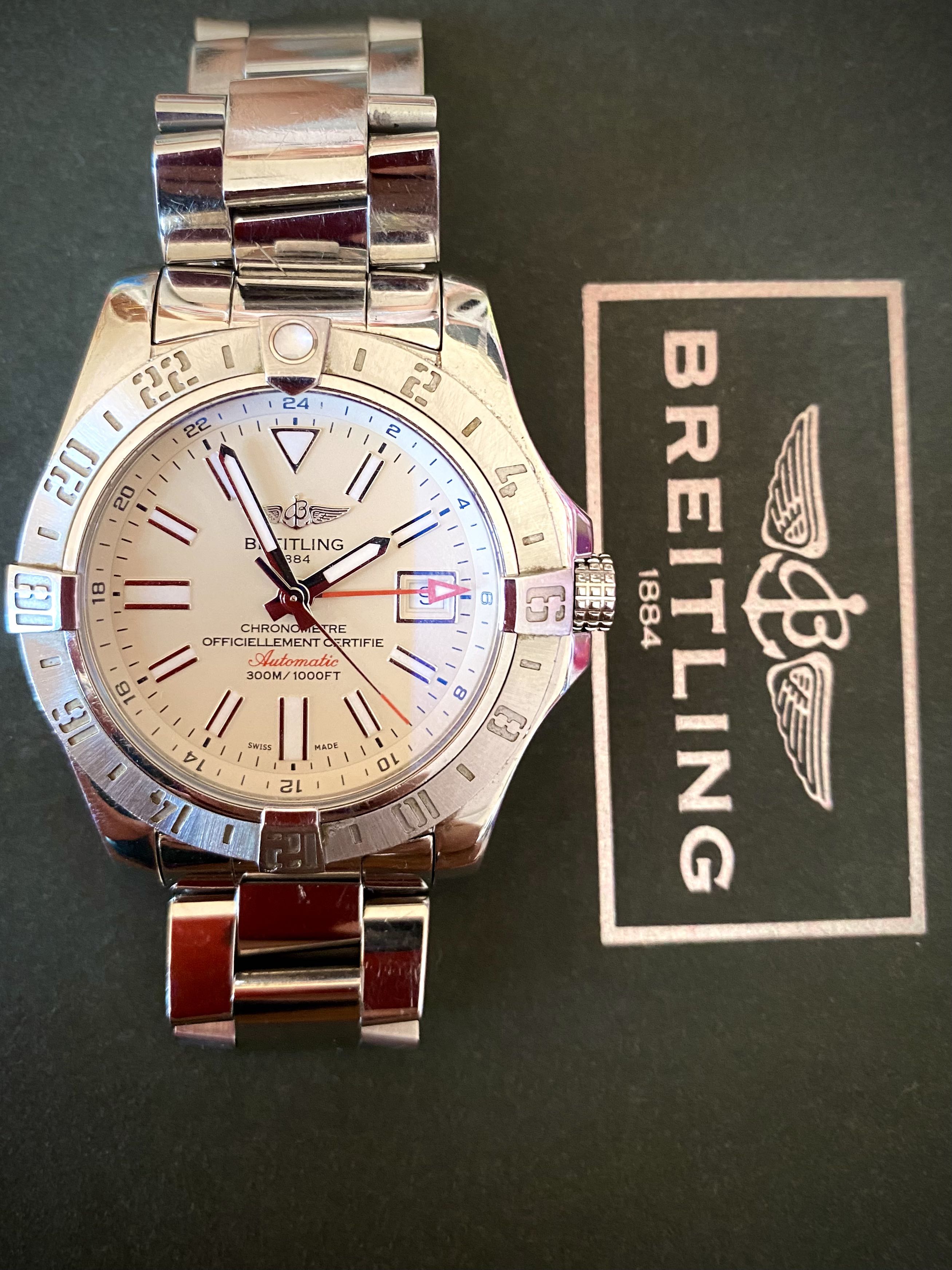 breitling avenger ii gmt white dial