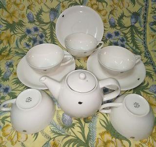 Café de Ange White Ceramic Tea Set