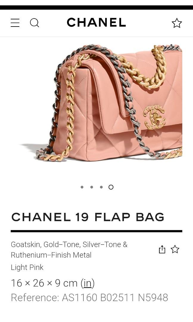Chanel 19 Goatskin Pink Bag, Luxury, Bags & Wallets on Carousell