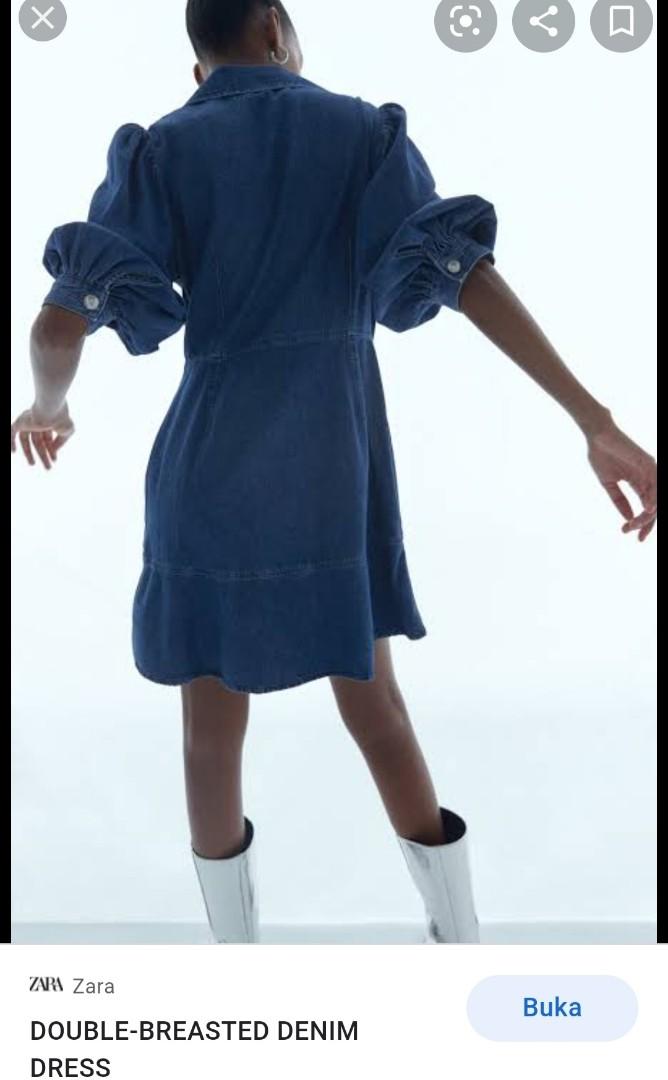 Double breasted denim dress, Fesyen 