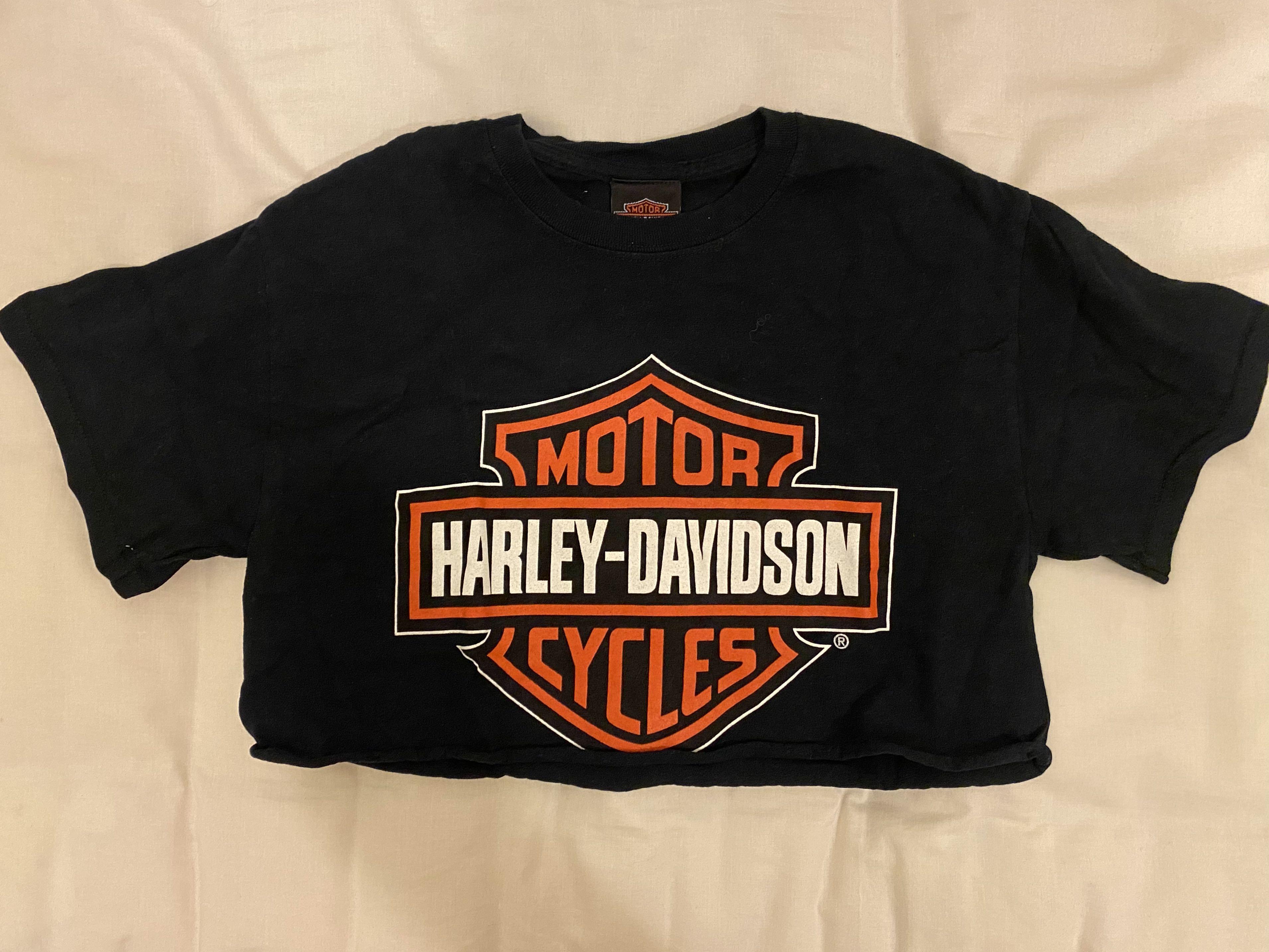 Harley davidson cropped hot sale shirt