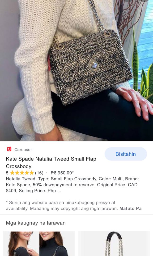 kate spade natalia tweed small flap crossbody