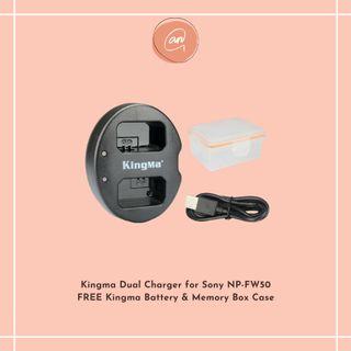 KingMa Dual Charger for Sony NP-FW50 +
FREE KingMa Battery & Memory BOX CASE