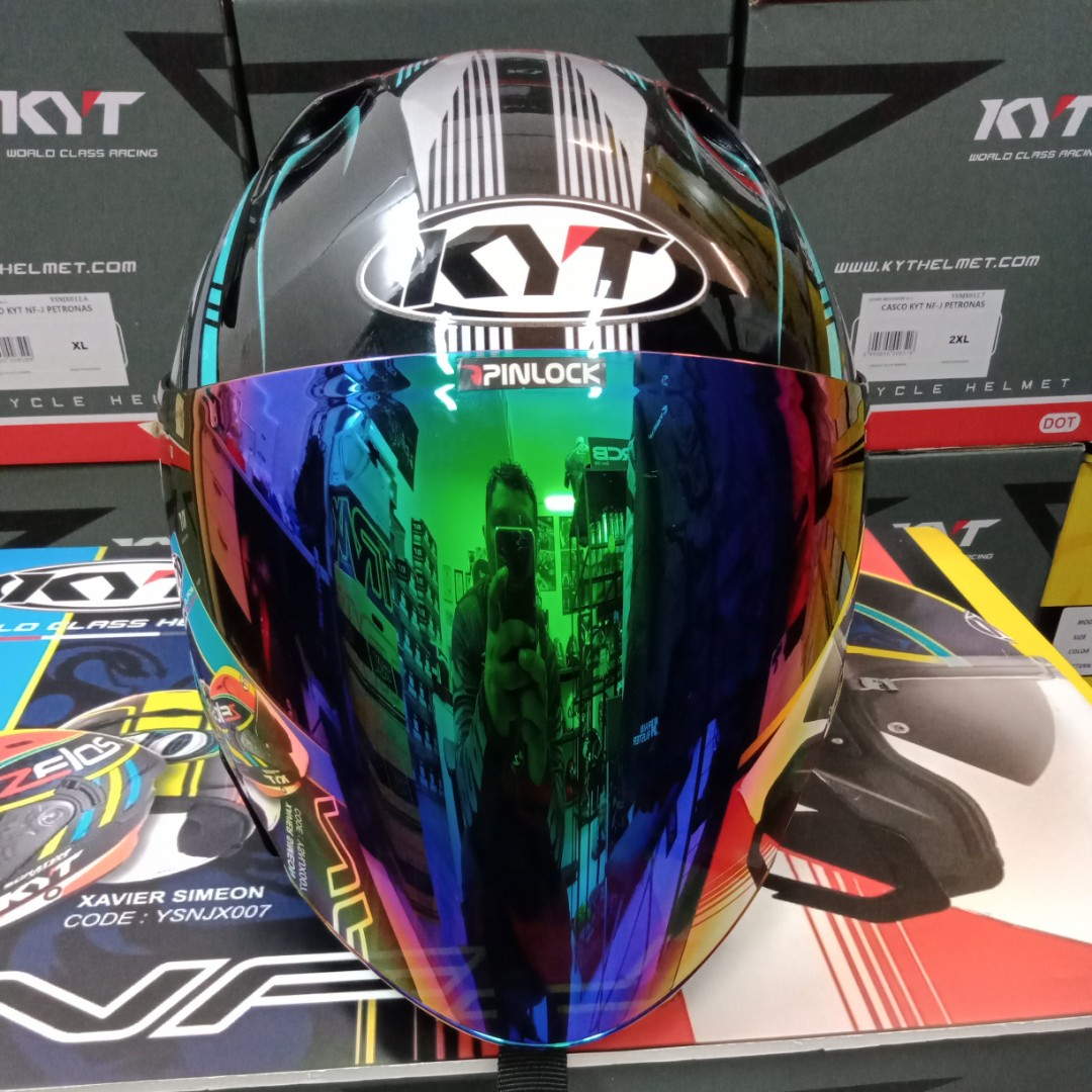 KYT NFJ RADAR AQUA BLUE, Motorcycles 