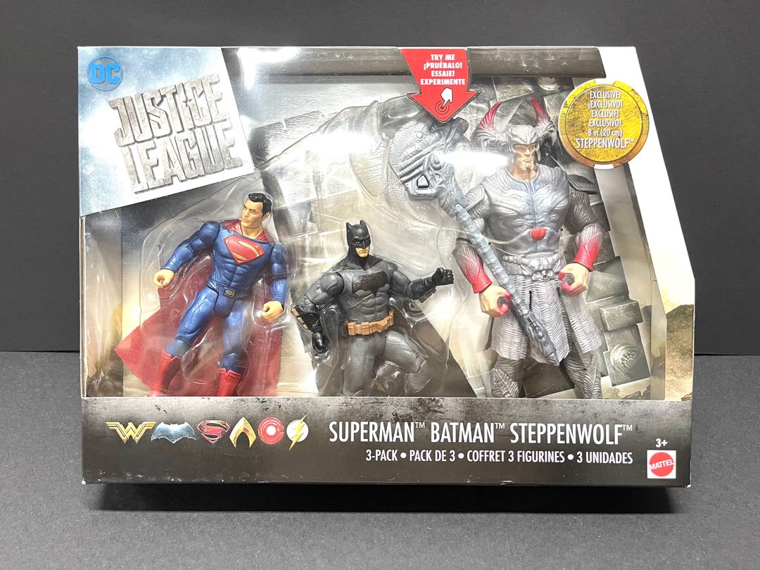 & Superman DC Justice League Battle In a Box 3Pk Steppenwolf NEW Batman 