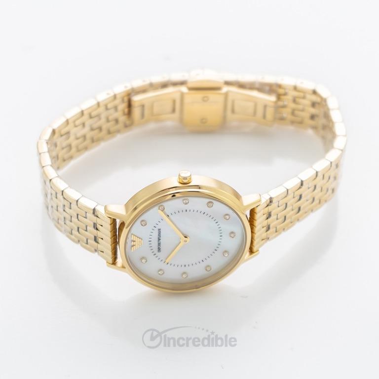 NEW Emporio Armani Quartz Crystal White Mother of Pearl Dial