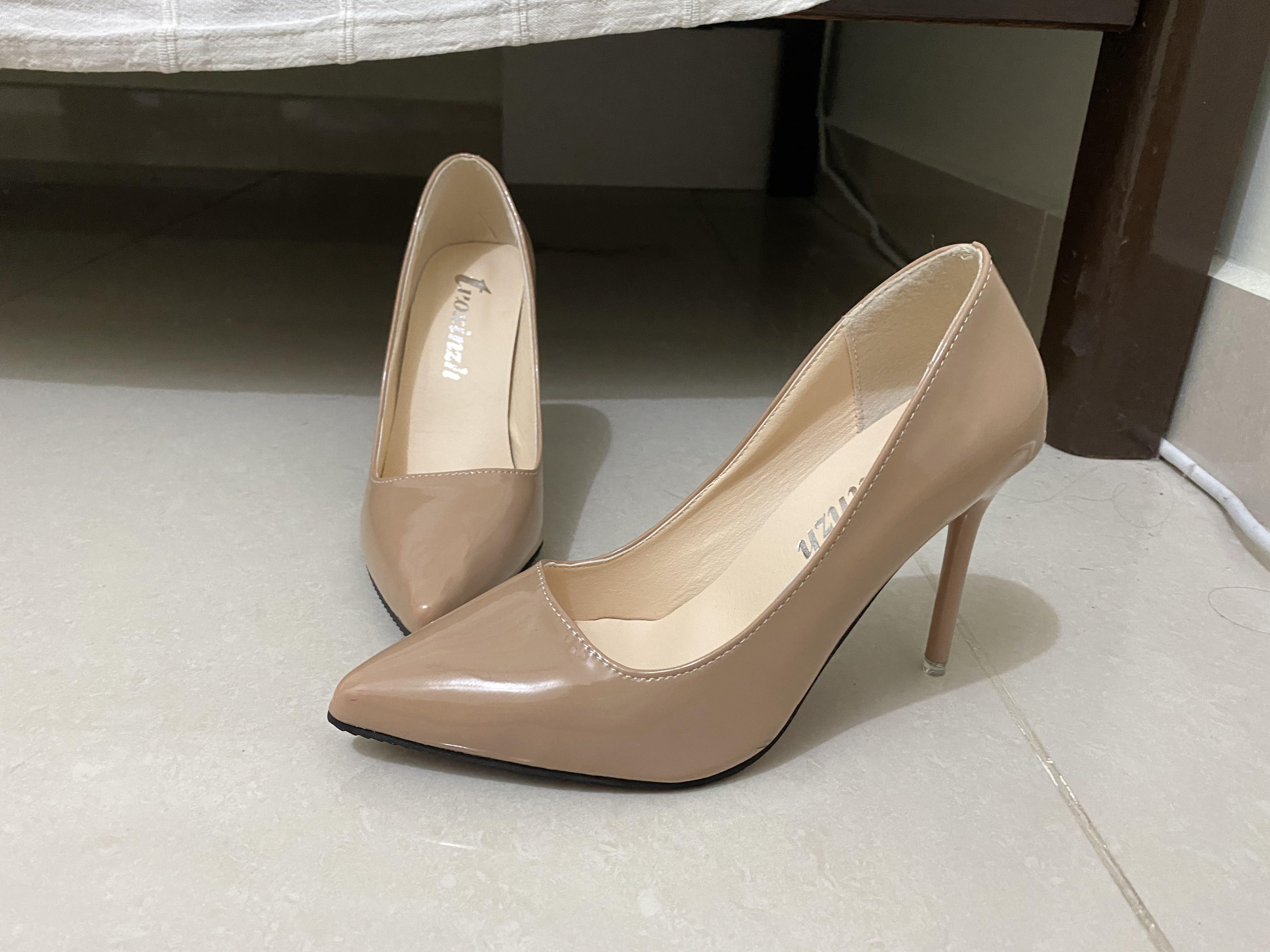 Glossy new arrivals nude heels