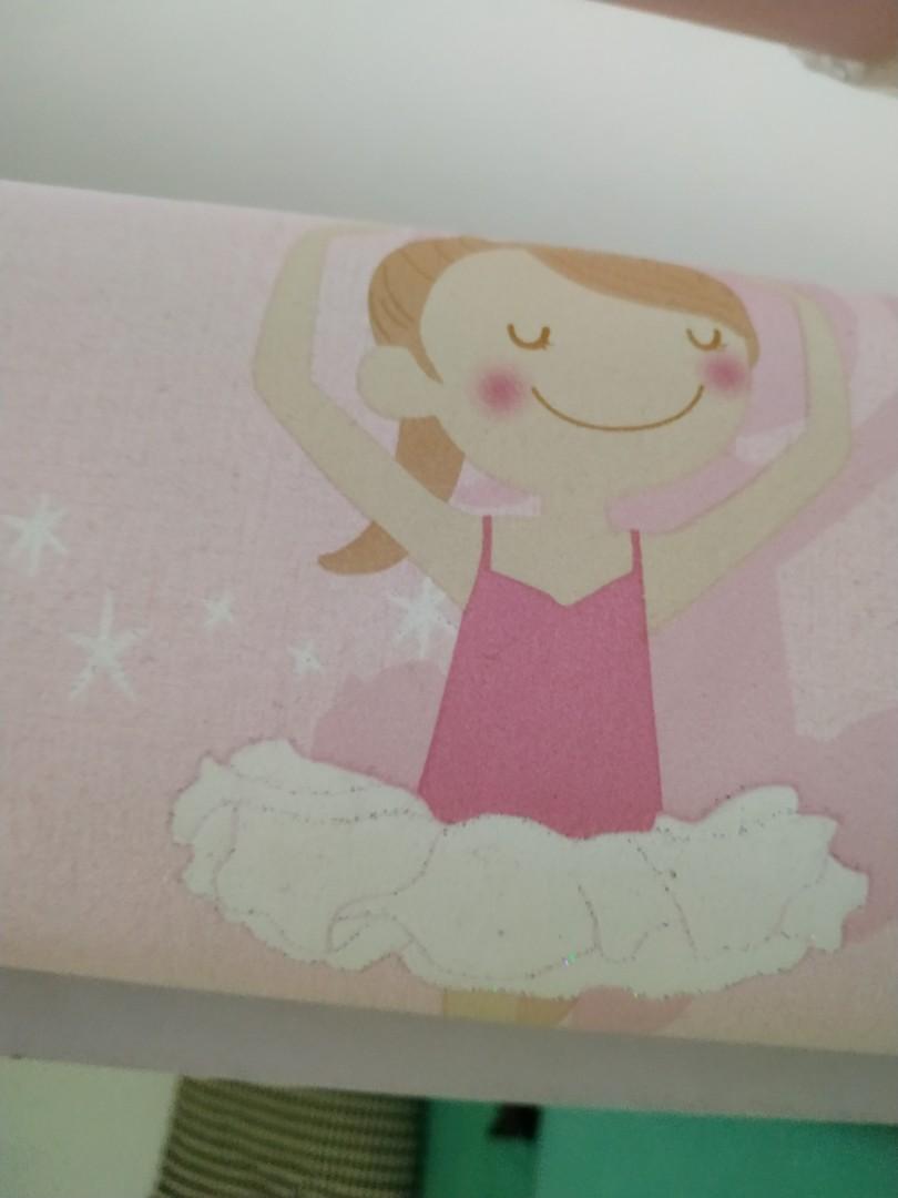 Pink ballerina wallpaper, Furniture & Home Living, Home Decor, Wall