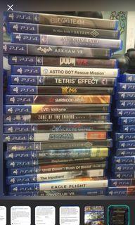 PS4 PSVR games selling and trade