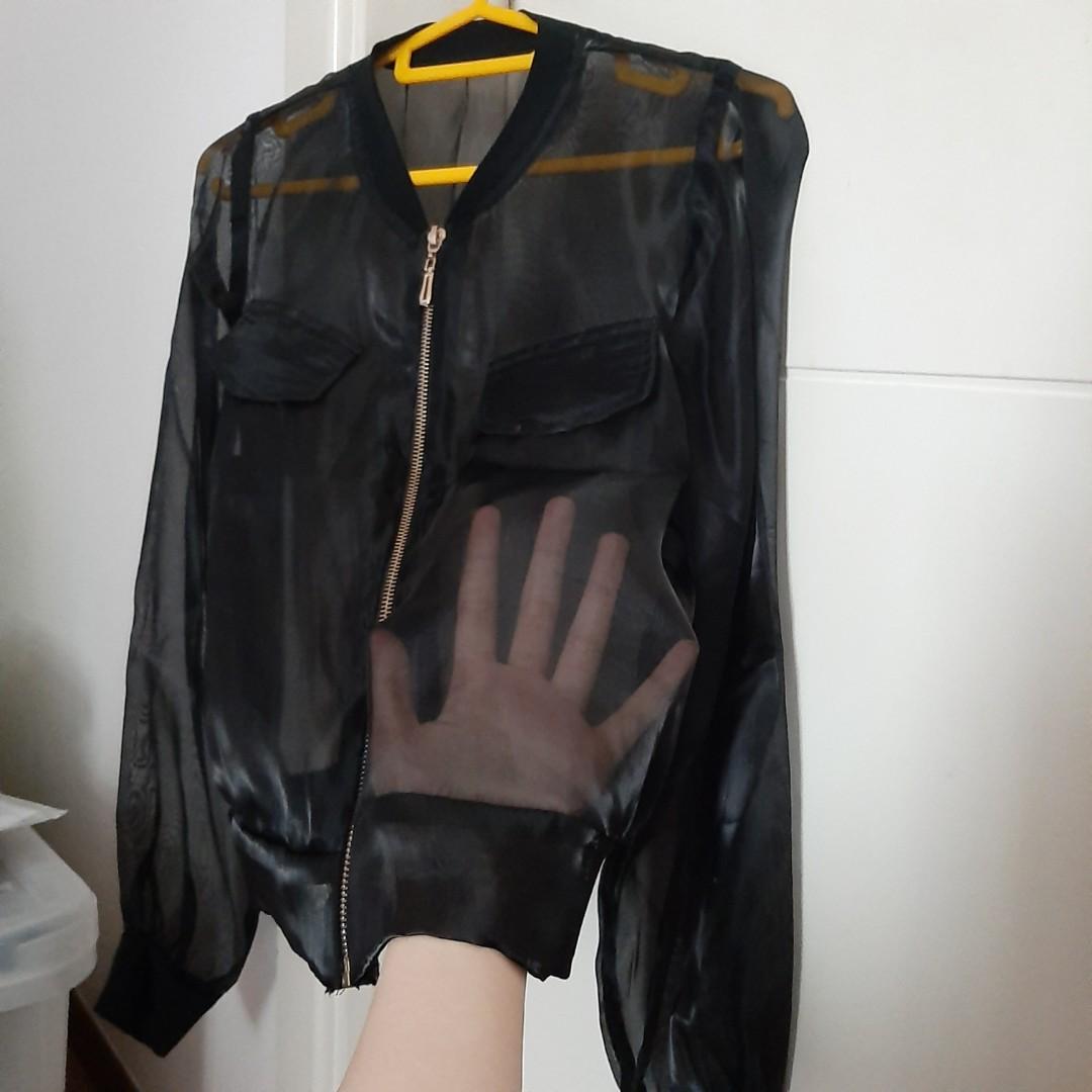 See through Translucent Black Jacket Women s Fashion Coats