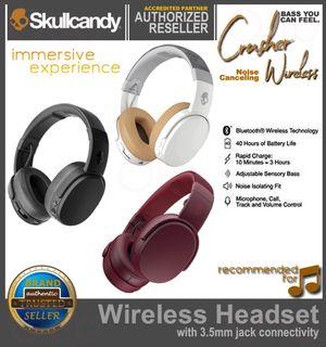 SKULLCANDY CRUSHER Bluetooth Headset Noise Isolating Music Calls Wireless 3.5mm Brand New Authentic