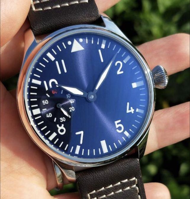 Sterile Dial Classic 44mm Mechanical Hand Wind Pilot Watch Good