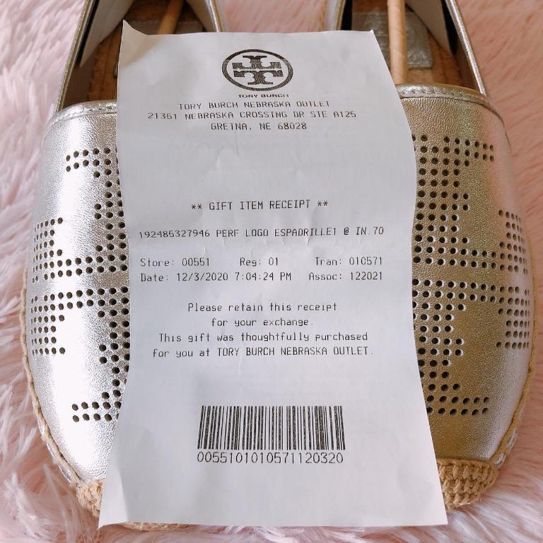Tory Burch espadrilles silver, Women's Fashion, Footwear, Flats & Sandals  on Carousell