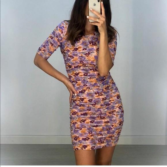 Zara ruched floral dress