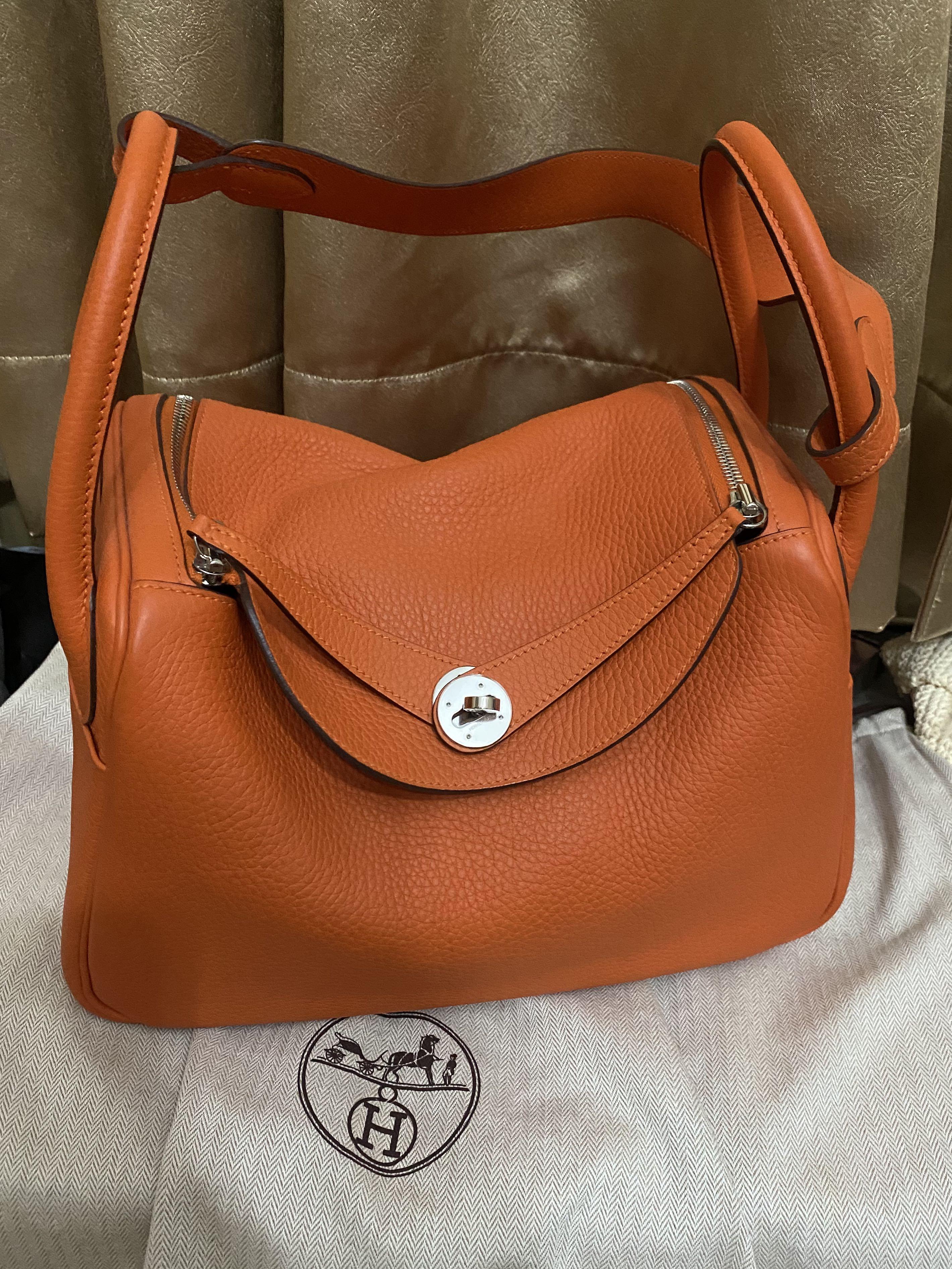 Hermes Birkin 30 Orange Clemence Palladium Hardware #T