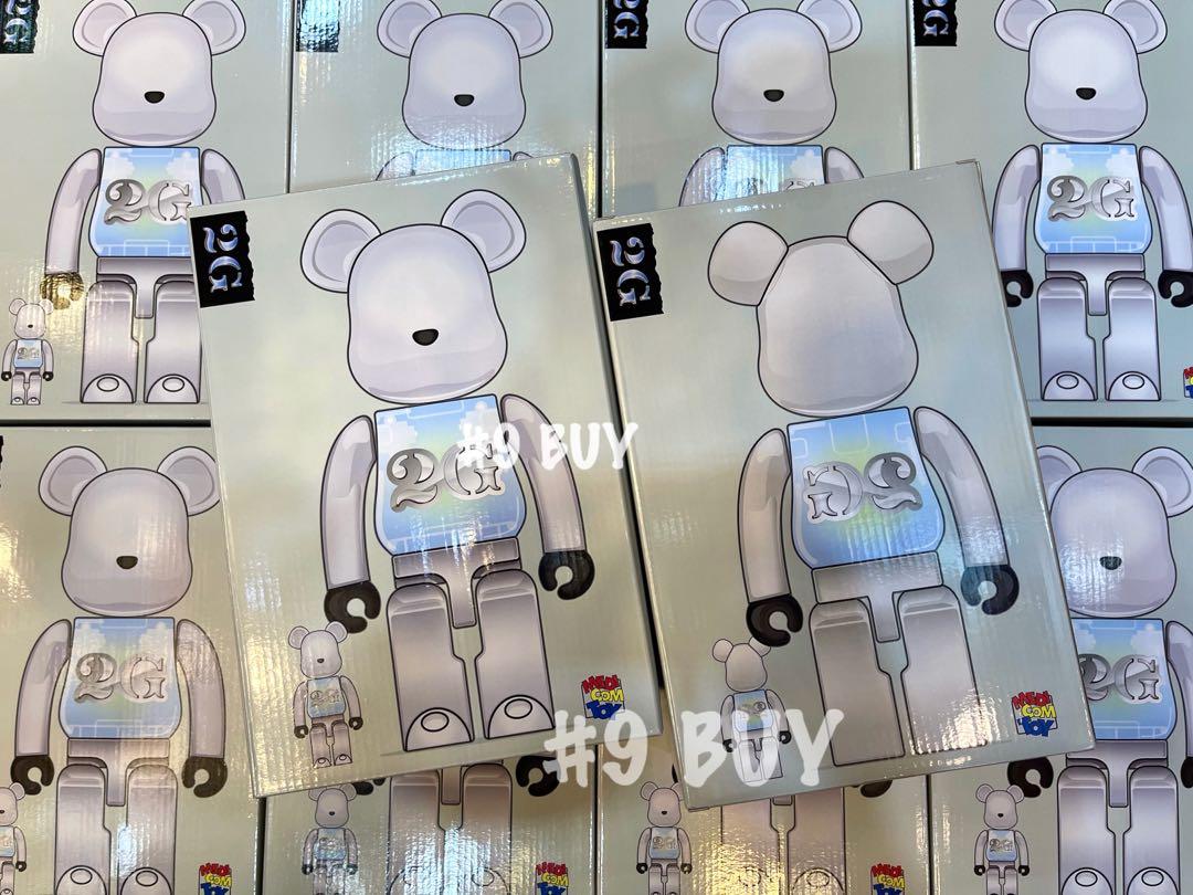 BE@RBRICK 2G WHITE CHROME 100％&400％ Bearbrick 2G 100% & 400% Set WHITE CHROME - US
