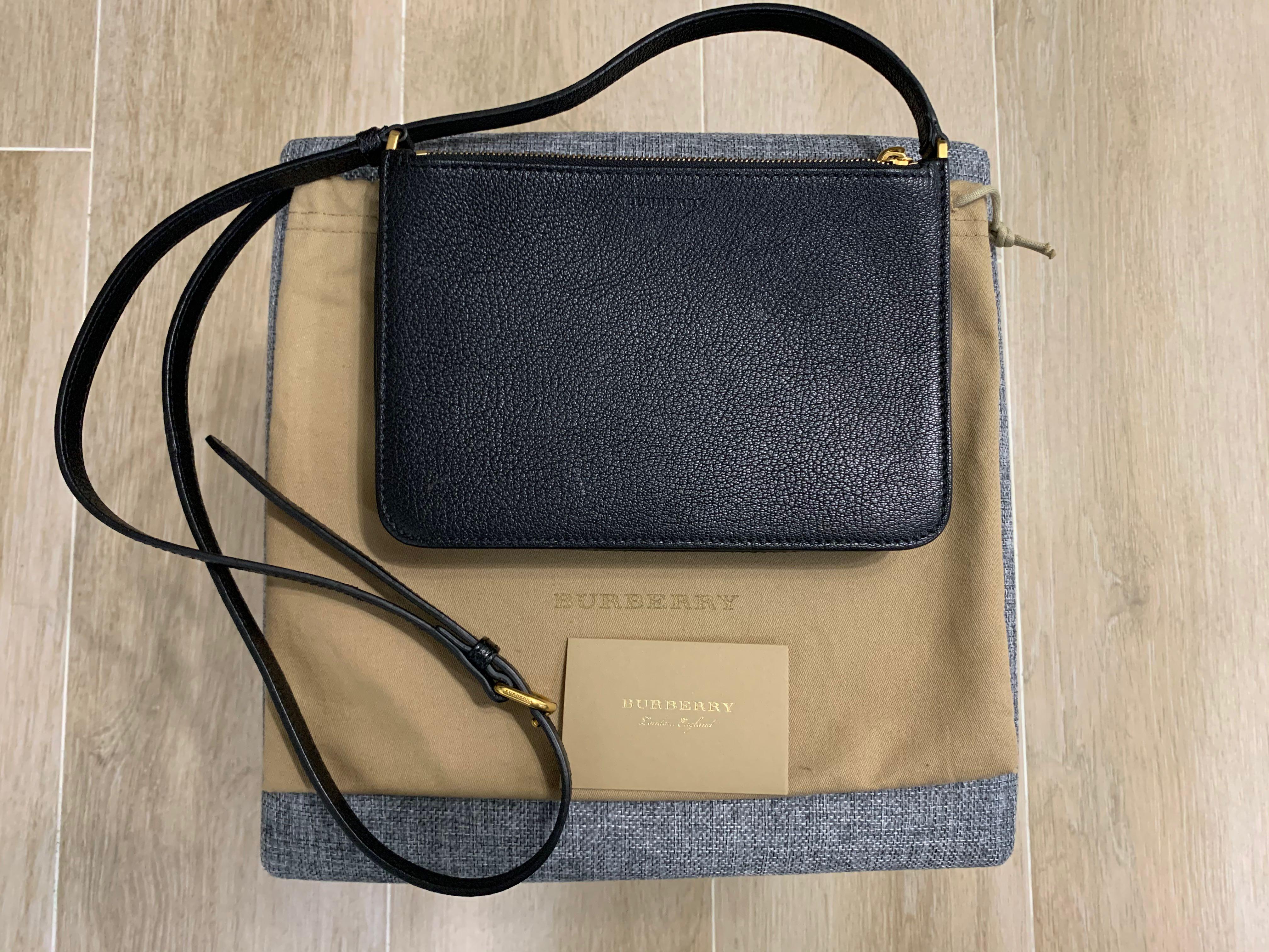 Burberry Triple Zip Grainy Leather Crossbody Bag