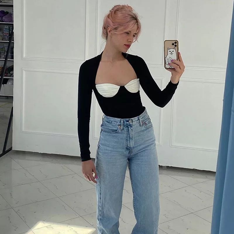 bustier long sleeve top