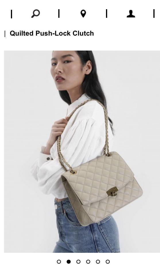 Charles & keith 2025 quilted push lock bag