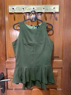 Cloth Inc - Olive Army Green Peplum Top