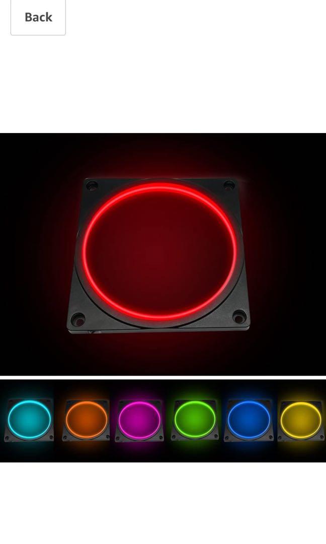 EZDIY-FAB 12V RGB LED Fan Frame for 120 mm Case Fan mounting ...