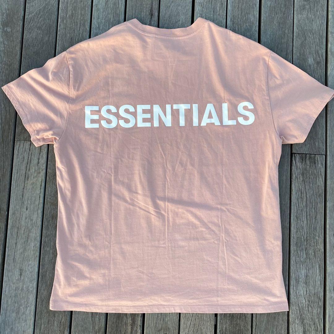 Fear Of God Essentials Ss19 3m Logo Boxy T Shirt Pink Size M Reflective Men S Fashion Tops Sets Tshirts Polo Shirts On Carousell
