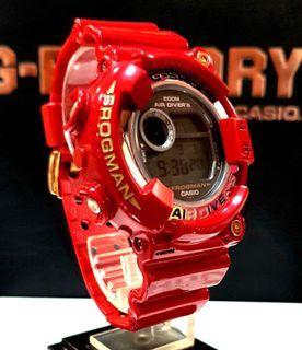 USED💝FROGMAN RED-DRAGON : JAPAN🌟CUSTOMISE GSHOCK  UNISEX DIVER SPORTS WATCH : 100% ORIGINAL AUTHENTIC CASIO G-SHOCK :  DW-8250-4 / DW-8205-4DR : PRELOVED WATCH