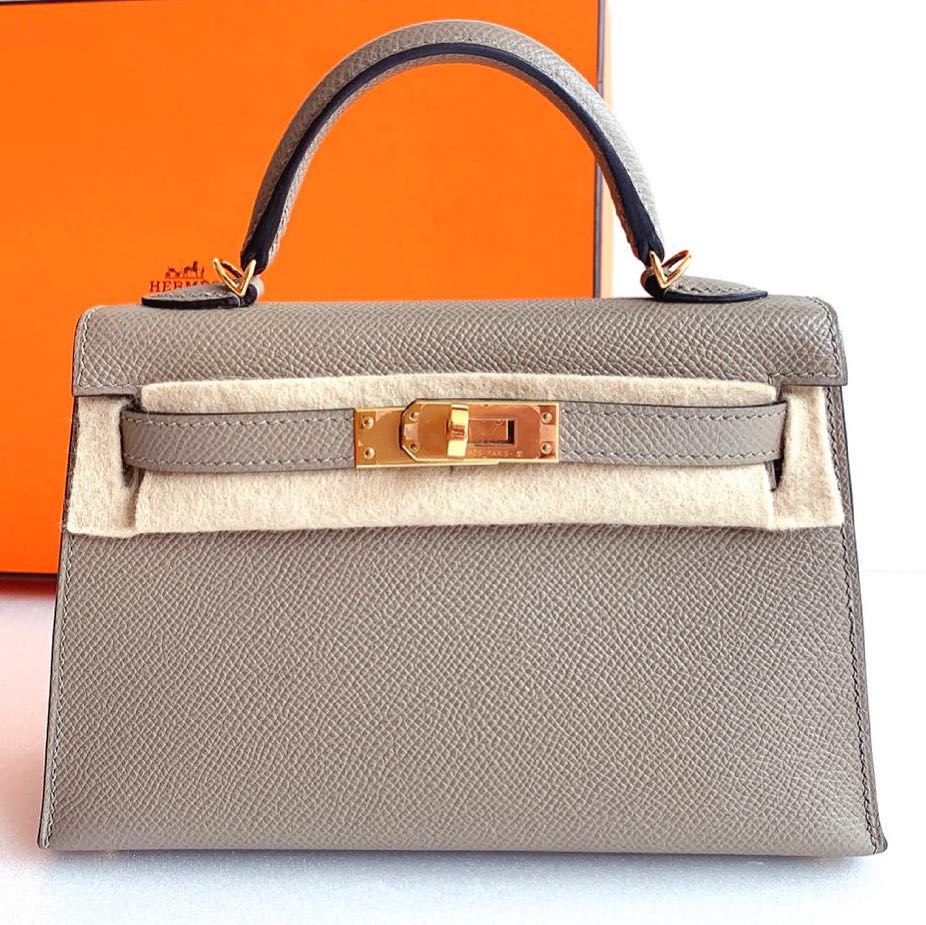 NEW Hermes HSS Kelly 20 Craie/Gris Asphalt Epsom Ghw