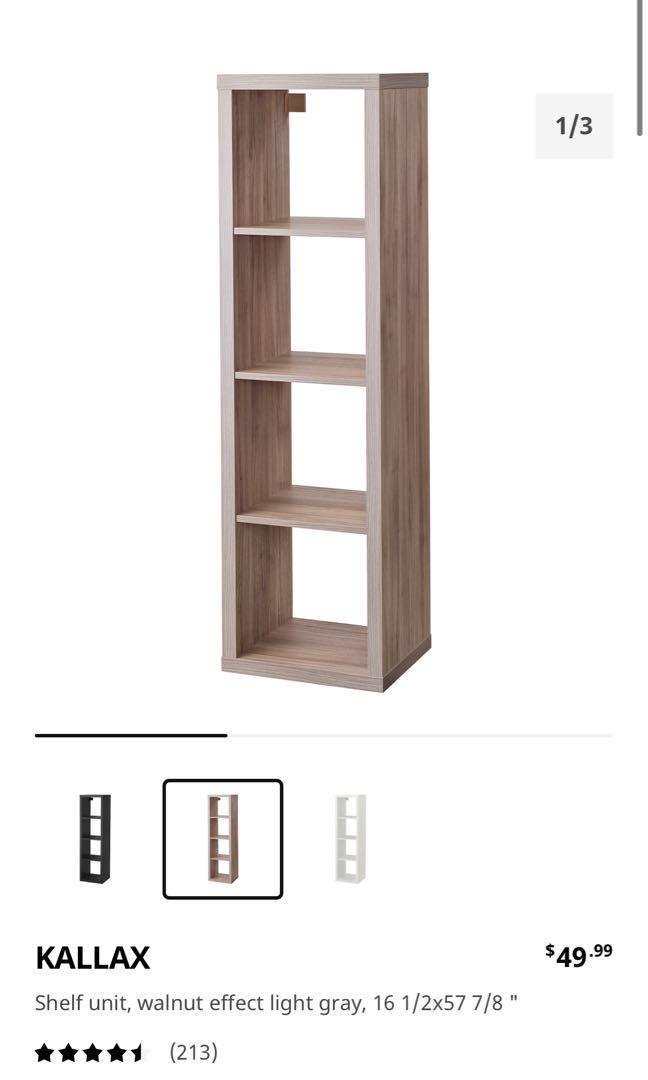 IKEA Shelf (Category: Shelves, Cabinets & Racks) located in Singapore. Submitted by bennob (Listing ID 1074040321, Image 1). Description: Beautiful Shelf unit, walnut effect light gray16 1/2x57 7/8.